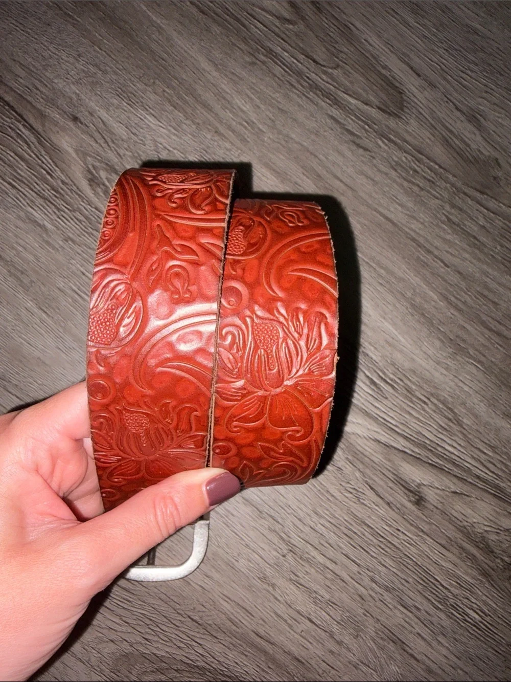 Lucky Brand Tooled Genuine Leather Belt